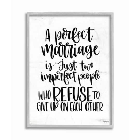 Stupell Industries Perfect Marriage Imperfect People Gray Framed Wall Art